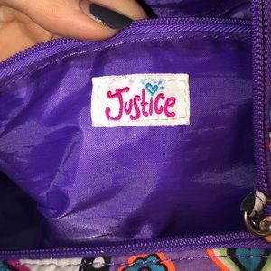 Justice multi color duffle bag